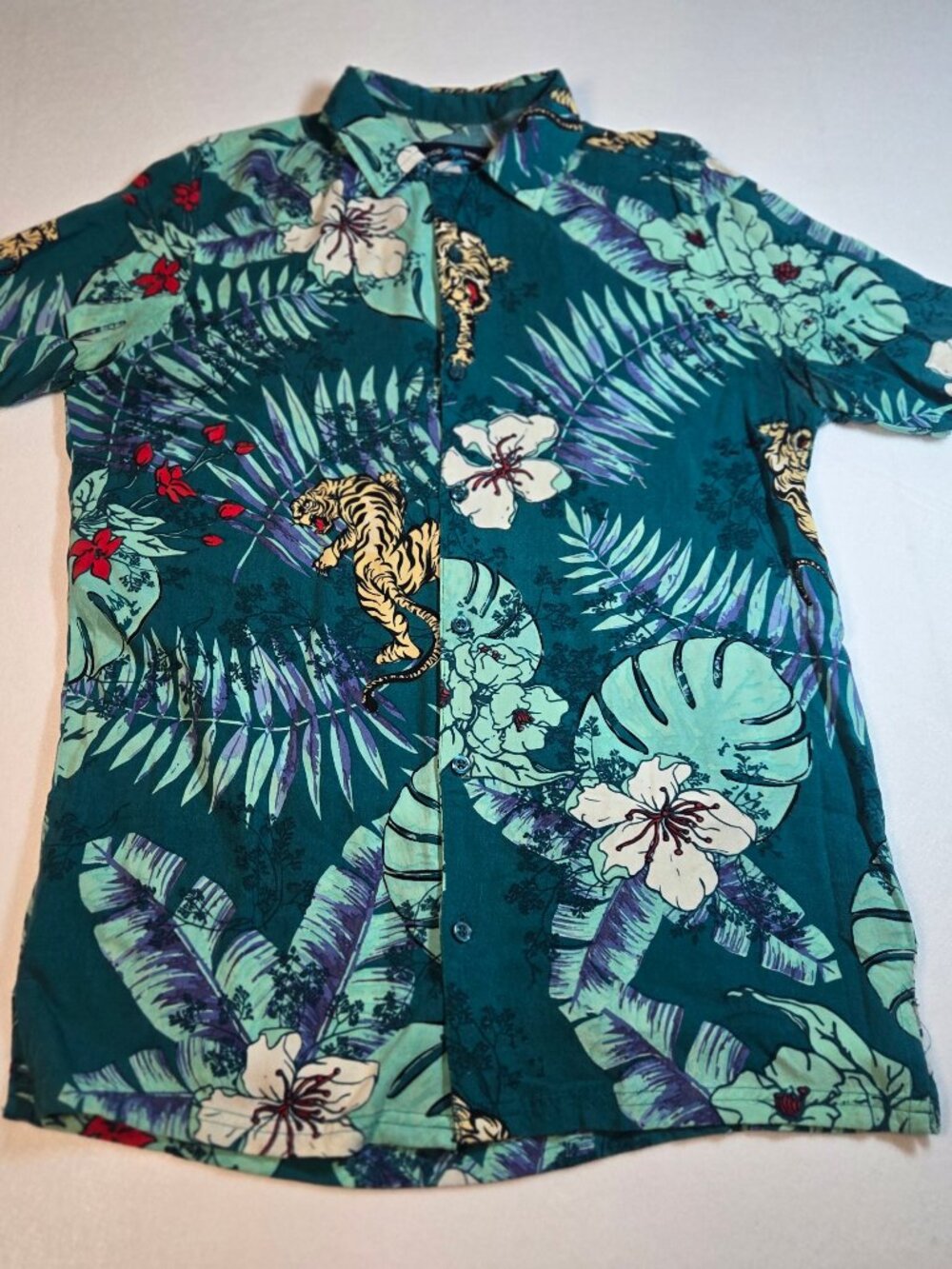 Life Is a Beach Tropical Shirt Small Viscose